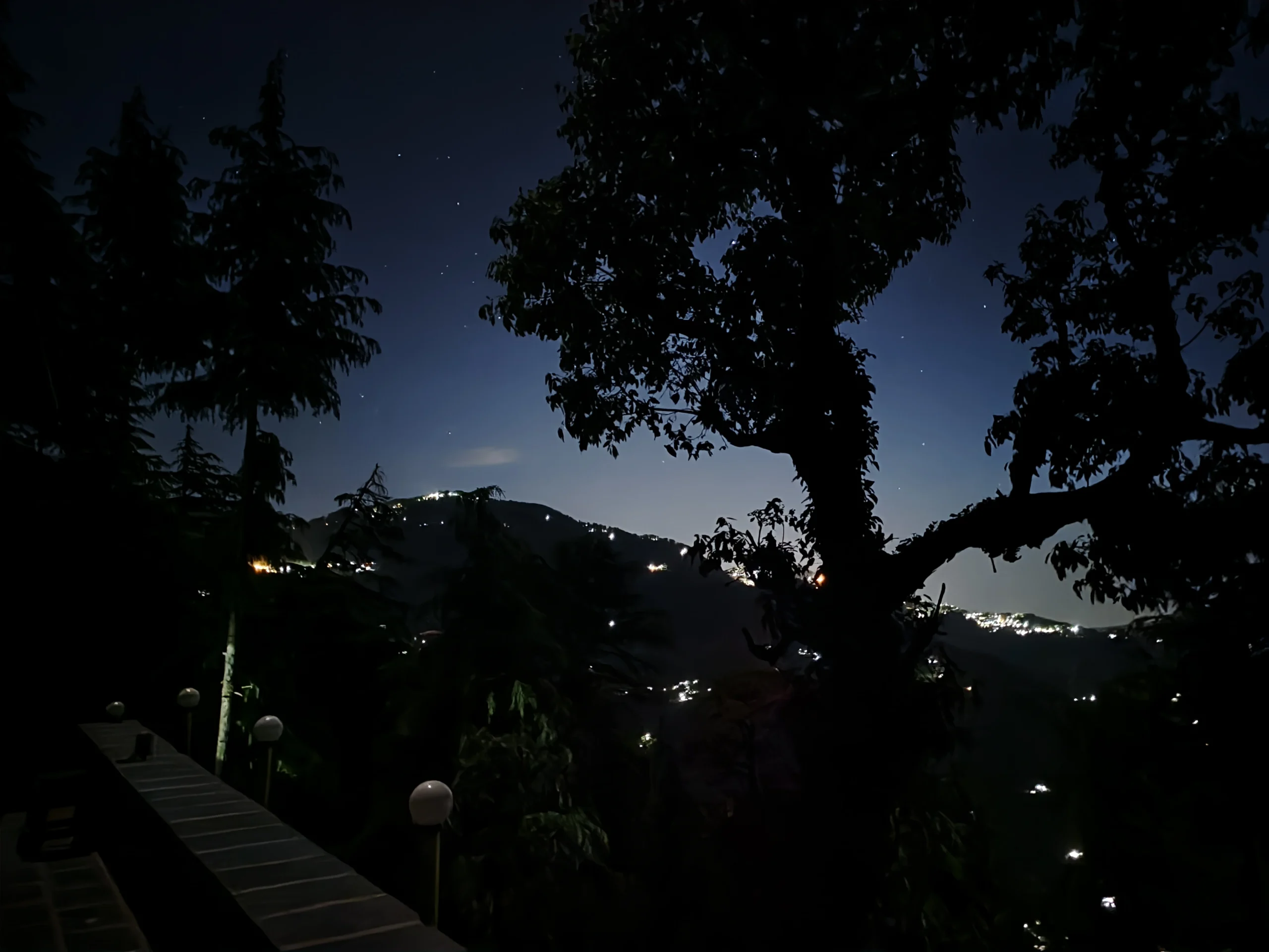 Scenic mountain balcony view