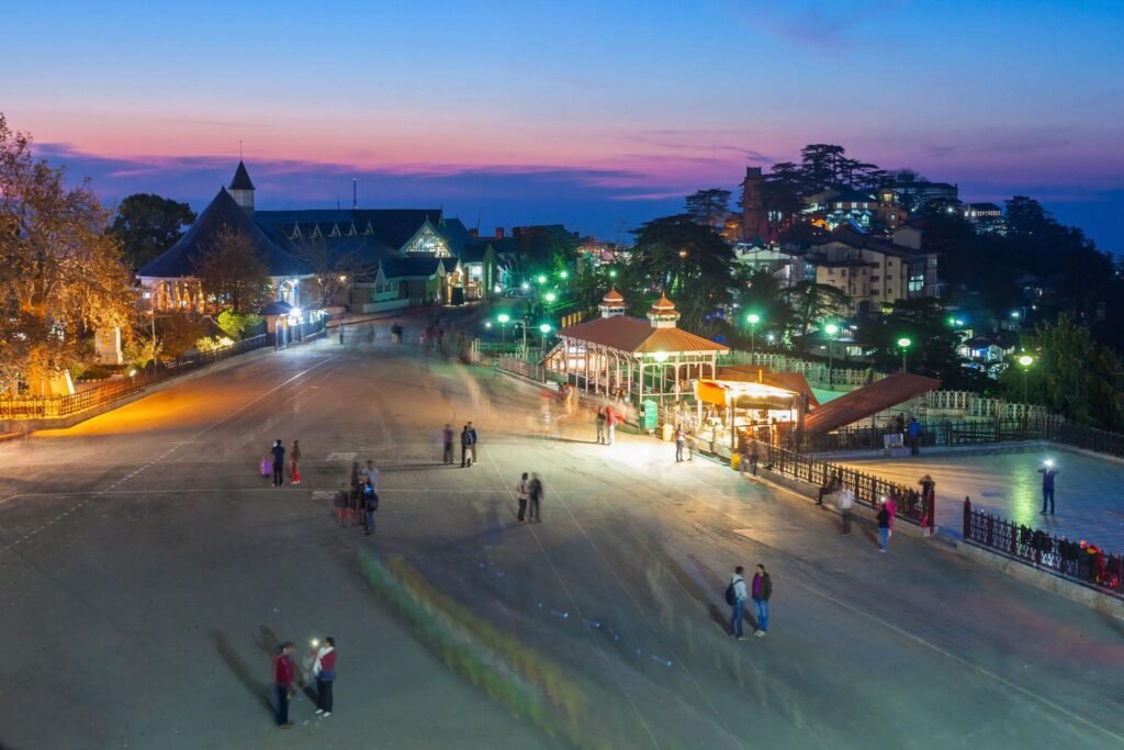 The Ridge and Mall Road in Shimla Himachal Pradesh