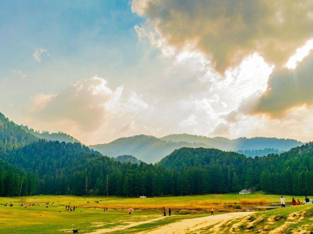 Khajjiar meadow near Dalhousie surrounded by deodar forests